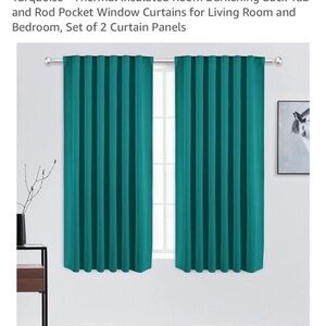 2pc Turquoise 52x63 light blocking window curtain panel microfiber mate blackout